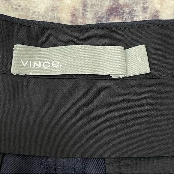 Vince Navy Tailored Linen Pleated Cuffed Hem Shorts Size 4 - Picture 5 of 7